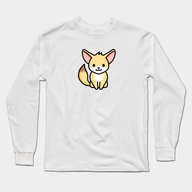 Fennec Fox Long Sleeve T-Shirt by littlemandyart